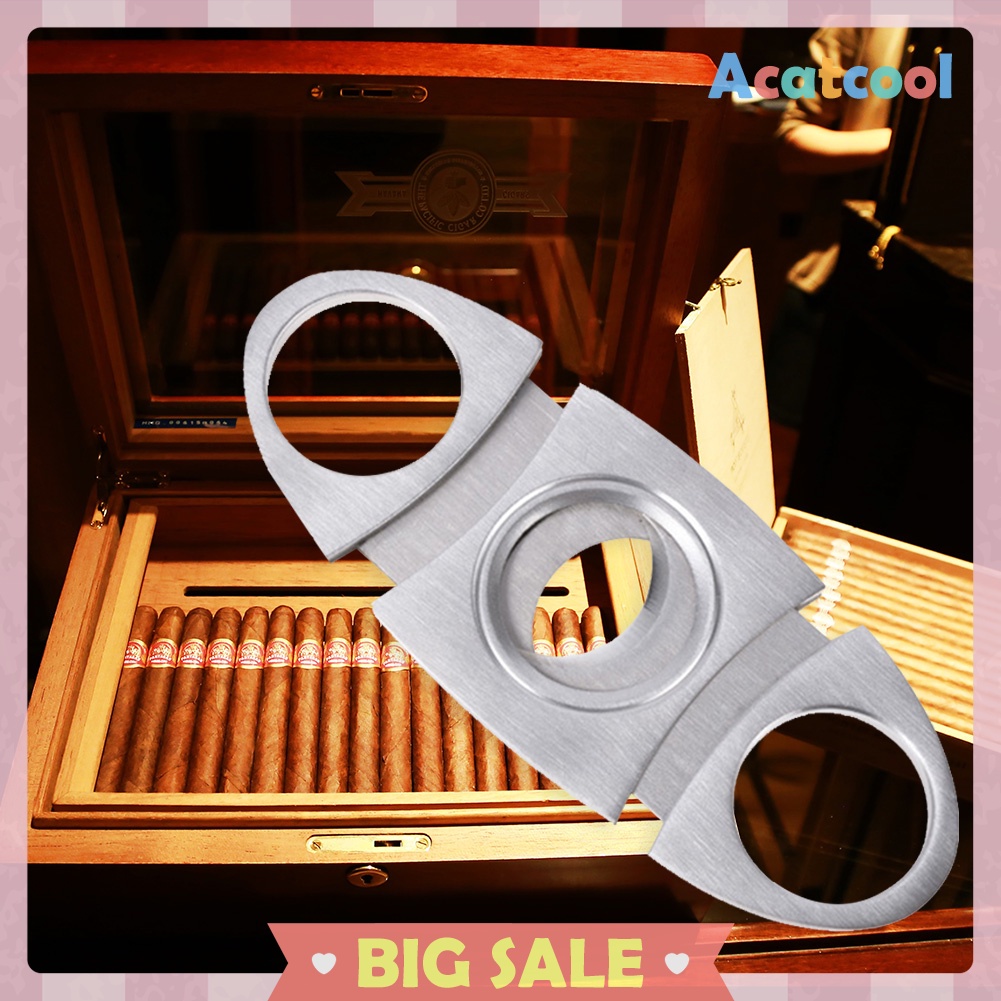 Cigar Cutter Guillotine Stainless Steel Double Blades Cigar Scissors Gift