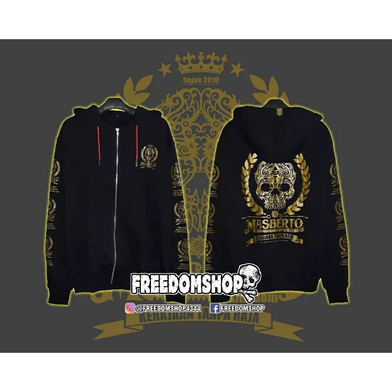 Jaket Zipper Hoodie Masberto Kingdom Logo Baru 2