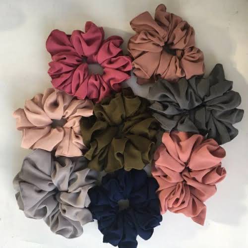 Scrunchie Ikat Kuncir Rambut Cepol  Diamond Crep I Jersey Premium Termurah By Kalisha