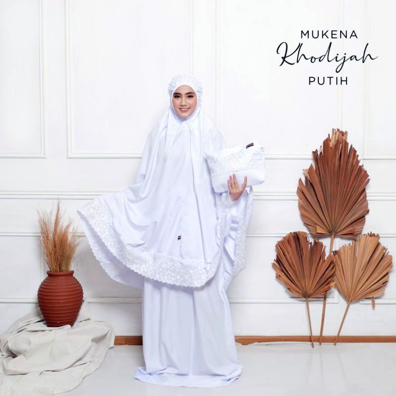 Mukena Dewasa Khadijah Free Tas Cantik Bahan Katun Premium Mukenah Renda Jumbo Series Terbaru Murah 