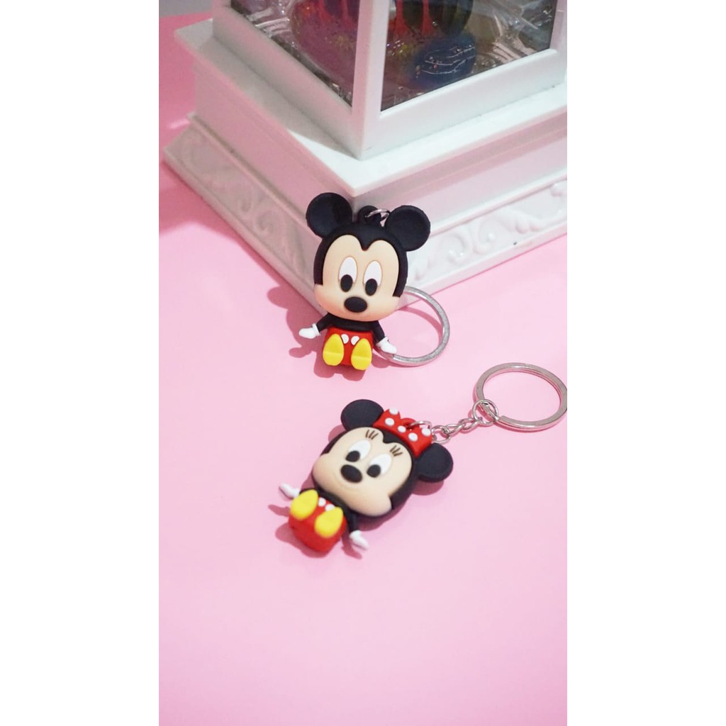 GANTUNGAN KUNCI MICKEY MINNIE LUCU KEYCHAIN KEY RINGS AKSESORIS TAS MURAH