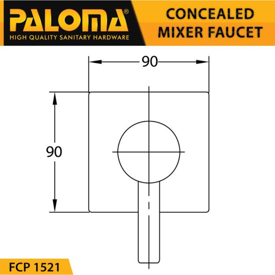 PALOMA FCP 1521 Keran Mixer 3 Lubang Tanam Dinding Tembok Kran Air