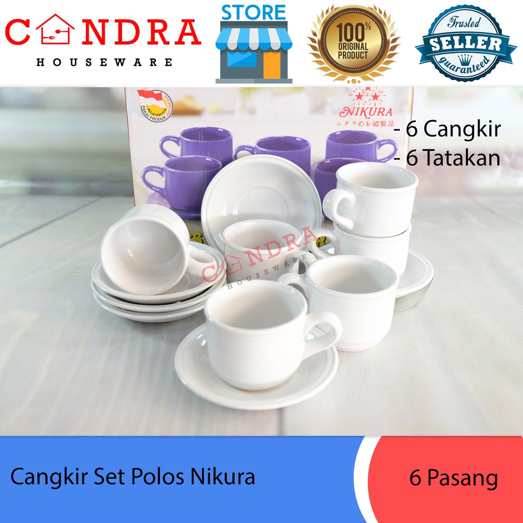 Cangkir Set / Tea Set / Cangkir Saucer 6 Pasang Nikura