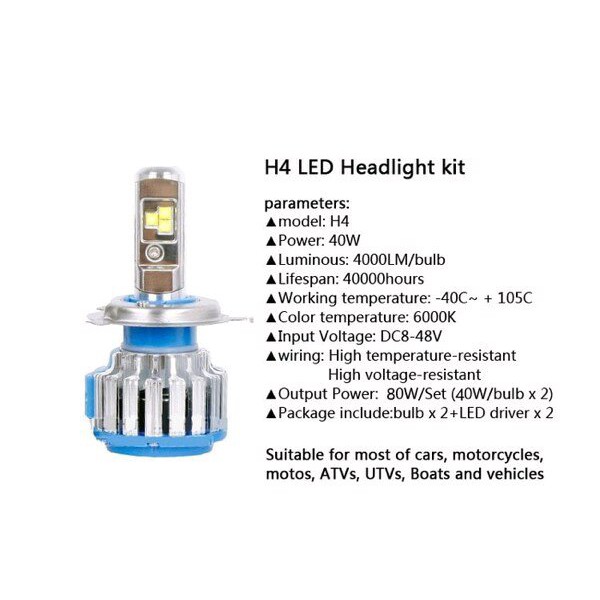 LAMPU UTAMA LED H4 / HS1 | LED MOBIL H4 | BOHLAM LED HS1