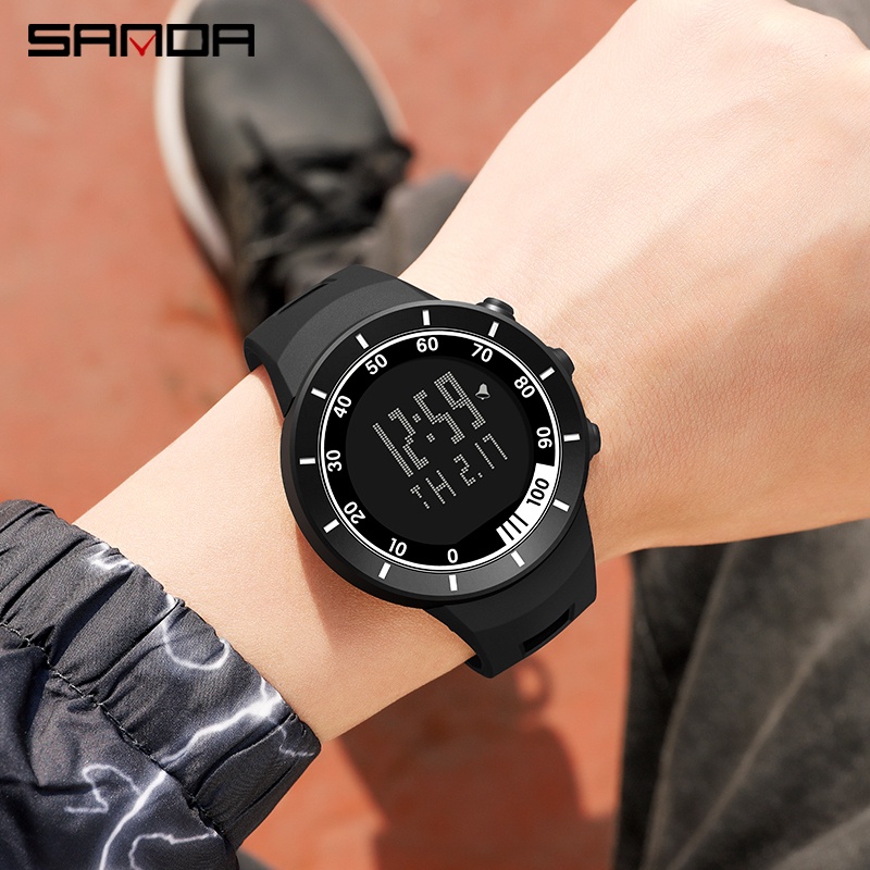 SANDA 9001 Jam Tangan Pria Digital EL Backlight Sport Watch Anti Air WATCHKITE WKOS