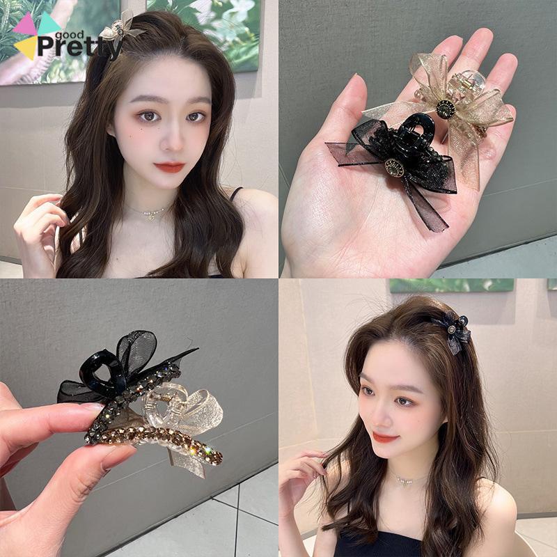 Double Sided Mesh Bow Kecil Ambil Klip Sisi Bang Clip Aksesoris Rambut - PD