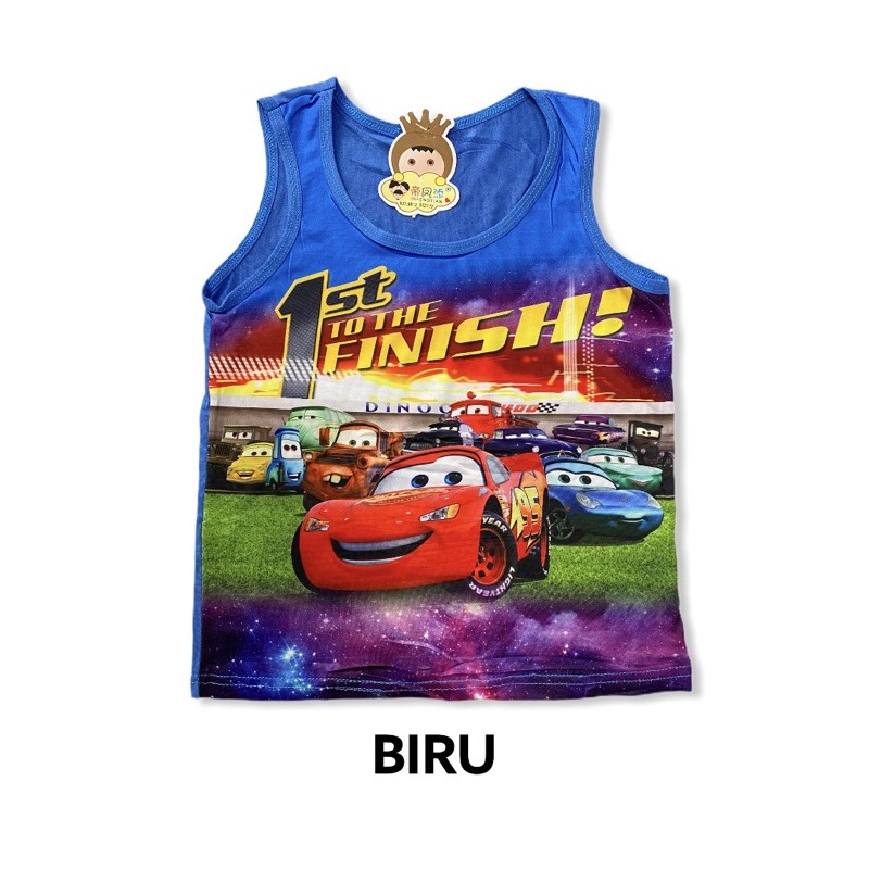 SINGLET ANAK LAKI LAKI CARS / KAOS DALAM SINGLET ANAK COWOK / KAOS OBLONG ANAK LAKI LAKI CARS