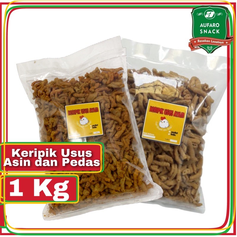 

KERIPIK USUS AYAM 1 KG MURAH KILOAN / USUS CRISPY PEDAS AUFARO SNACK