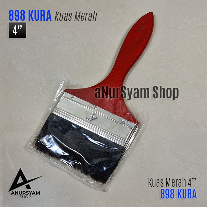 

Kuas 4" Merah 898 KURA / Kuas Merah 4 in / Kuas Cat 4 in