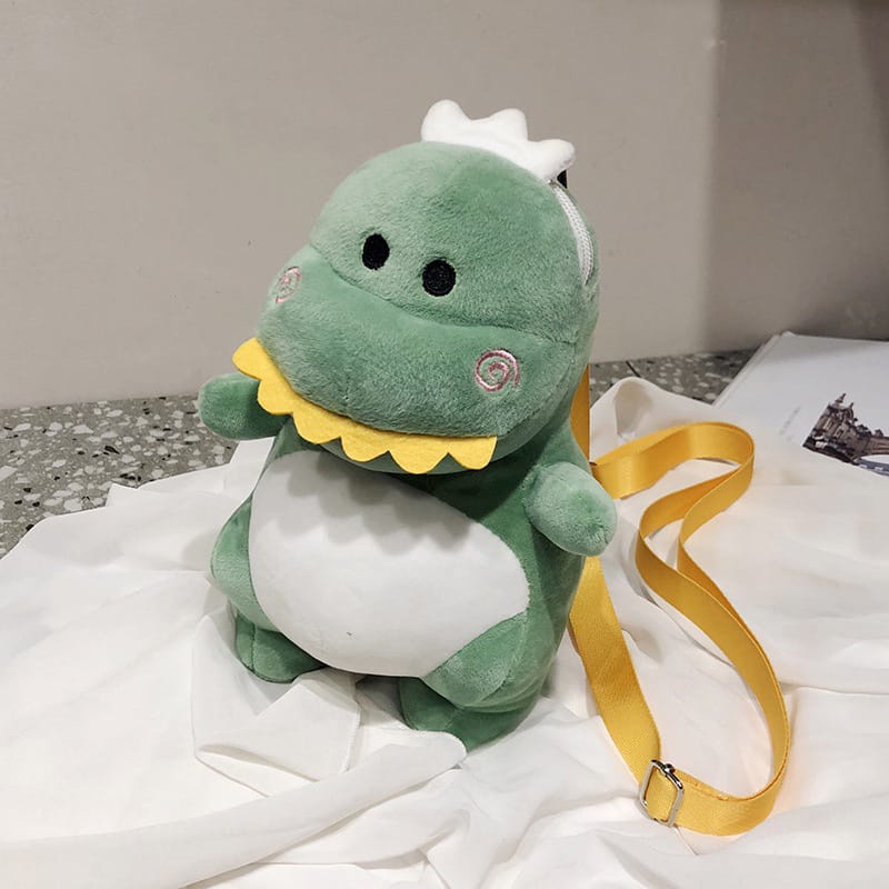 Tas Boneka Anak Dinosaurus Lucu Sling Bag Karakter Tas Selempang Wanita Tas Boneka Dino Bahan Halus Import bisa bayar di tempat