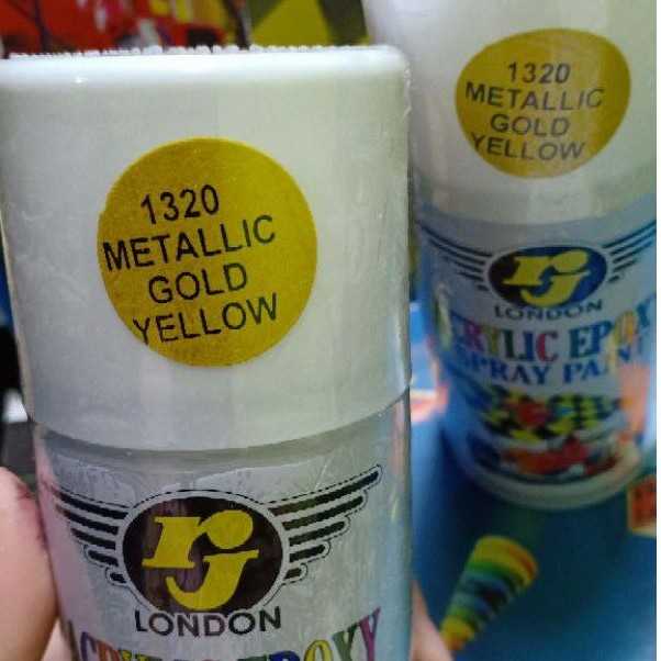 Pilok Cat Semprot Pilox RJ London 150 cc - Metallic Gold Yellow / Kuning Keemasan (1320)