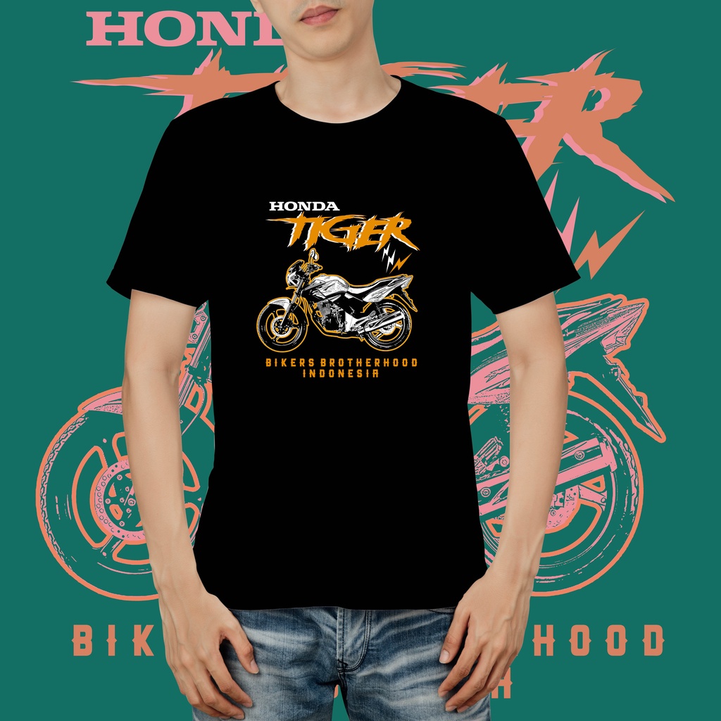 Kaos Honda Tiger Bikers Brotherhood Indonesia Hiitam Putih Navy Kaos distro Kualitas Premium STHOM_0