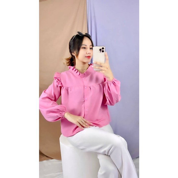 RX Fashion - Puffy Blouse Katun Poly / Rasya / Biya Blouse Polos - BN