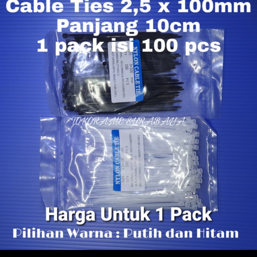 Cable ties kabel 10cm tali pengikat serbaguna travel organizer atk set tali segel makanan gojek grab