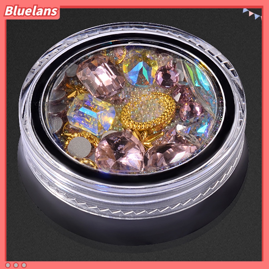 Bluelans Manik-Manik Berlian Imitasi 3D Warna-Warni Untuk Dekorasi Nail Art