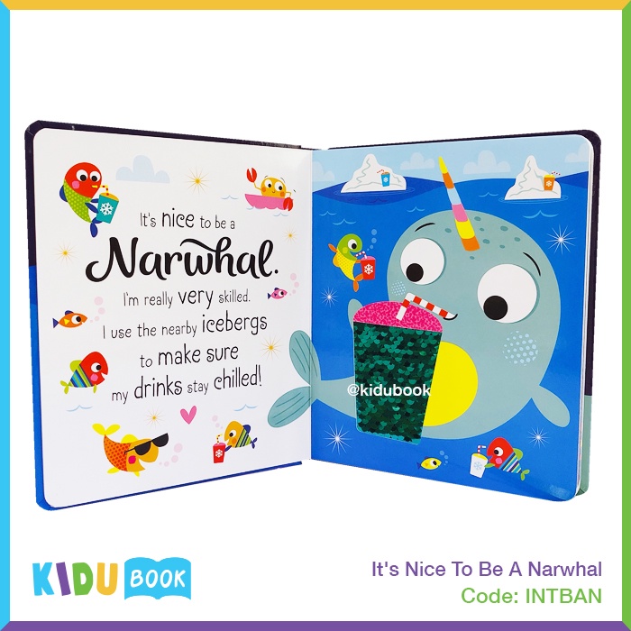 Buku Cerita Bayi dan Anak It's Nice To Be A Narwhal Kidu Baby