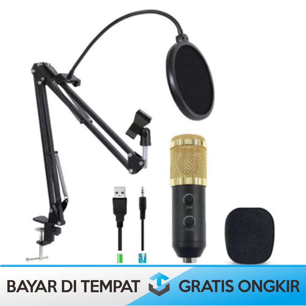 MIKROFON PODCAST KONDENSER ORI BY TAFFSTUDIO BM-800 WITH XLR TO 3.5mm