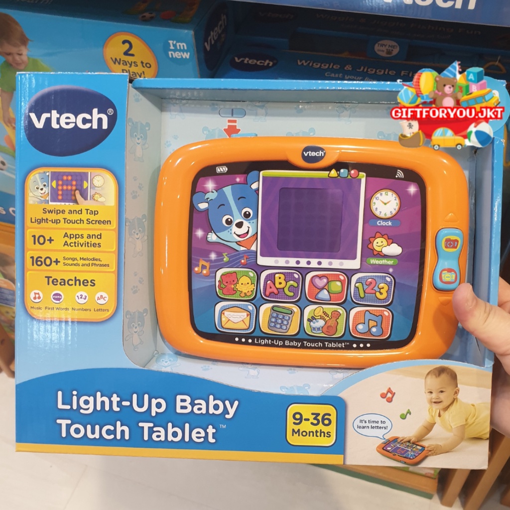 Vtech Light Up Baby Touch Tablet Learning Toys Kids 6-36 Mainan Edukasi Musikal Bayi Original Laptop