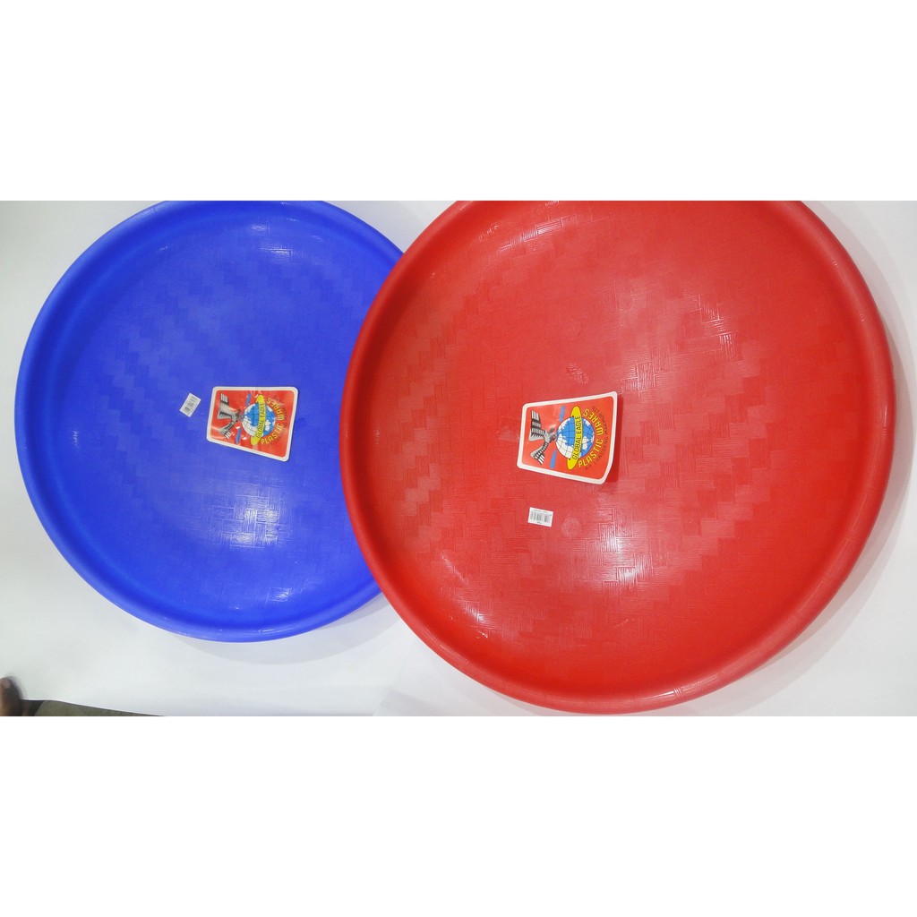 Nampan Bulat 50 cm Baki Tampah Tempeh MERAH BIRU