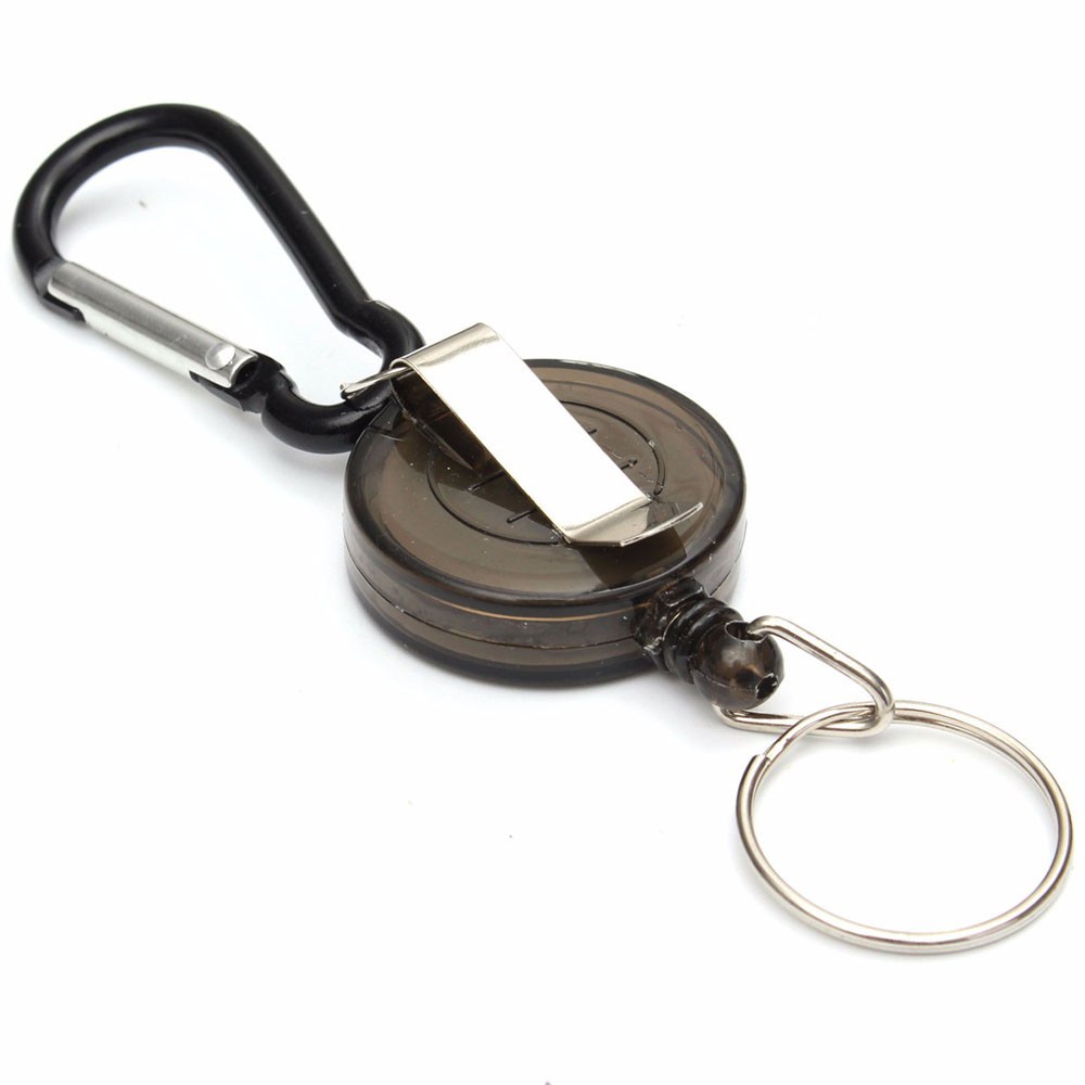 

Multifunctional Retractable Carabiner with Key Chain Black - PRASTA STORE