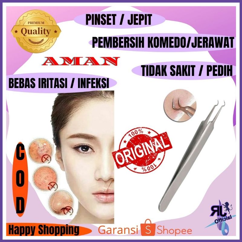Alat Buang Komedo jepit Komedo Pinset Makeup kosmetik pembersih Komedo BlackHead catut rambut uban