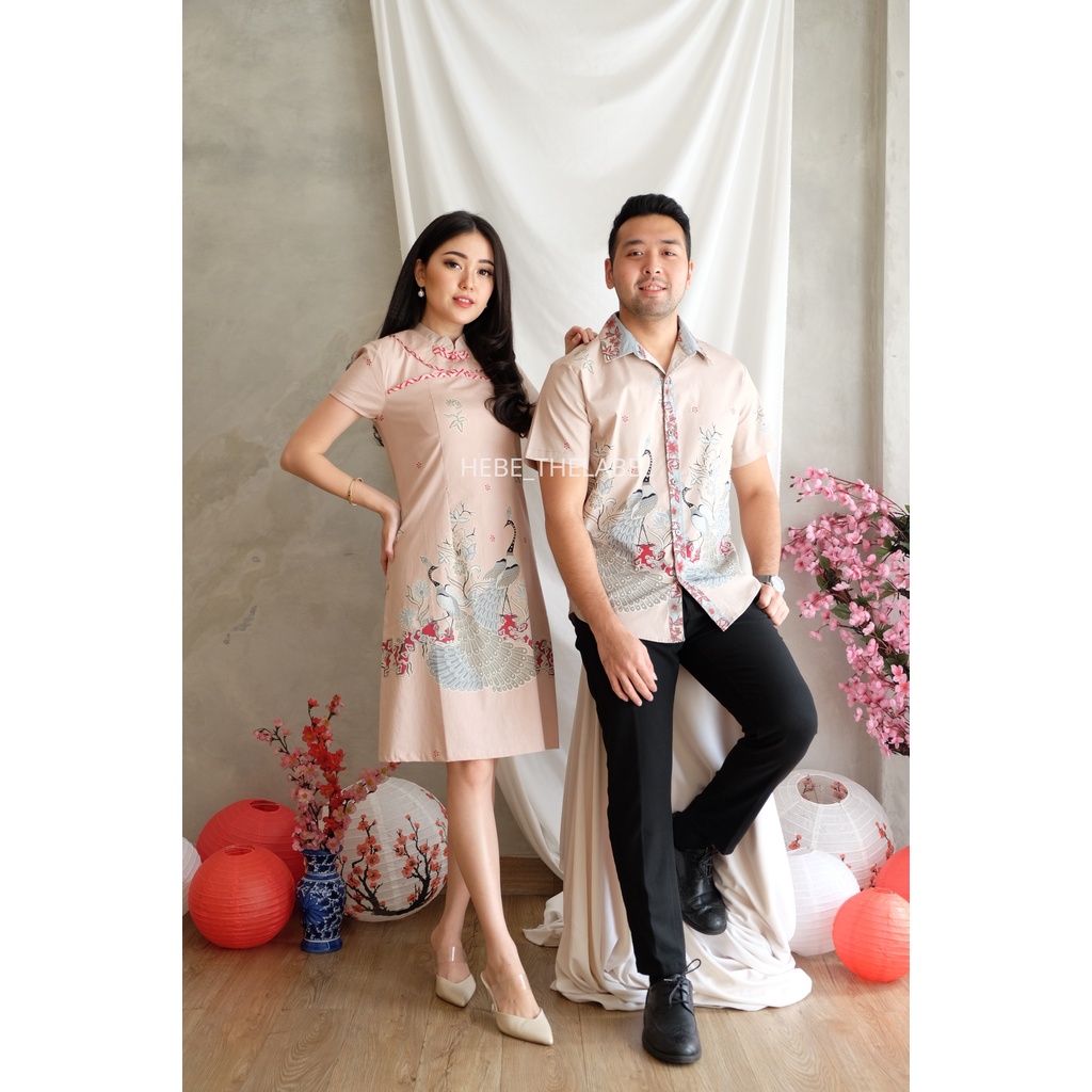 Min ( PEACH ) Batik Cheongsam Chinese New Year ( Men - Intan - Brenda - Daiyu - Amber - Nadine - Hera - Jenna ) Available Couple