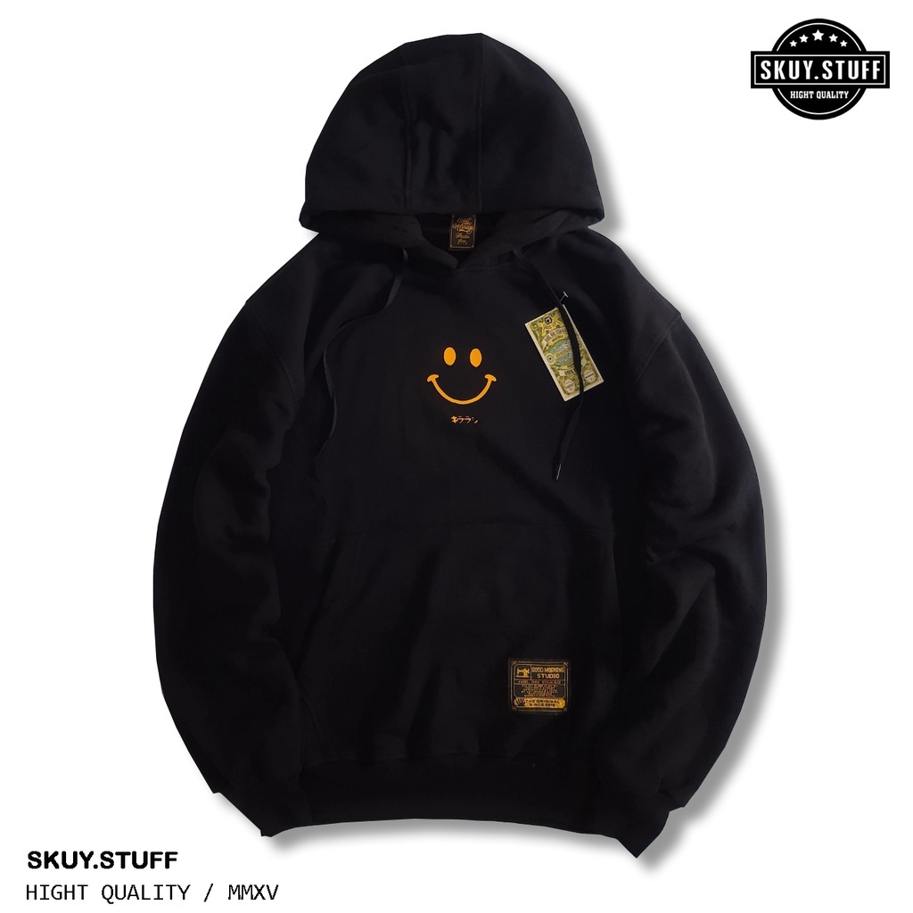 [COD] Smile Sweatshirt Harajuku Oversized Black Hoodie Men Sweatshirts-Good Smile