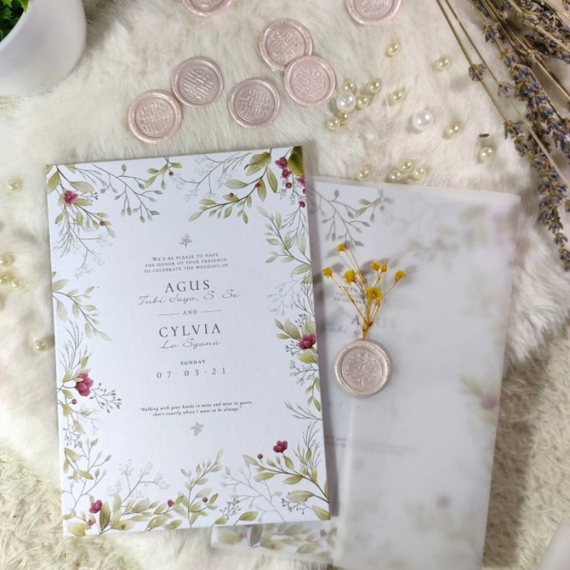 

Kartu Undangan Hardcover lipat kalkir seal wax