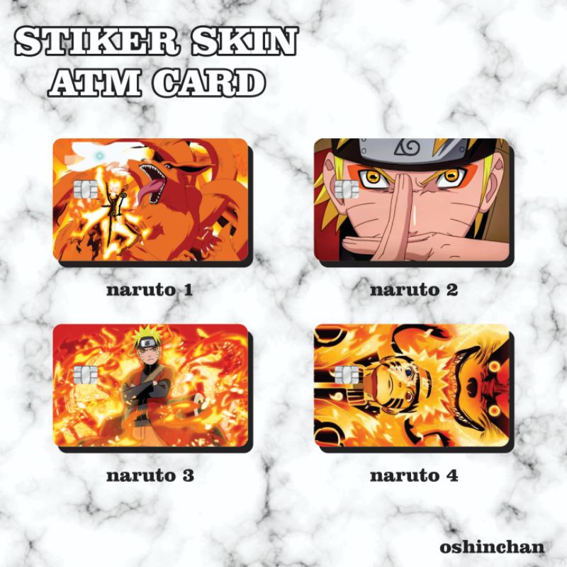 Sticker Skin Card HOLOGRAM Naruto Uzumaki  - Vinyl ATM Debit Credit