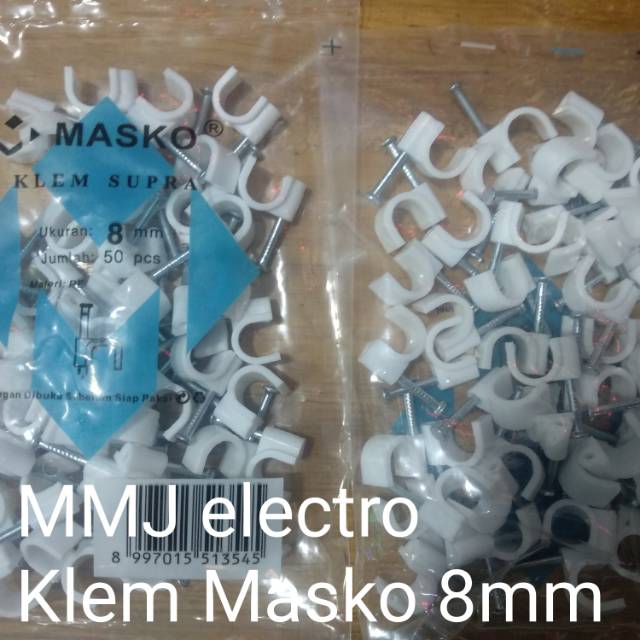 Klem Kabel Masko Supra 8mm Paku Beton Asli