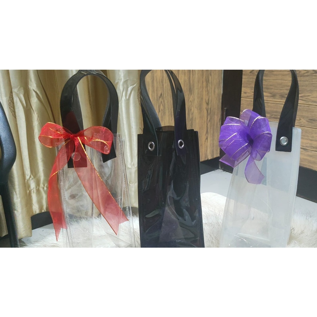 tas mika botol Tumbler tali sintetis size 10*10*23 cm NO pita mika tumbler warna