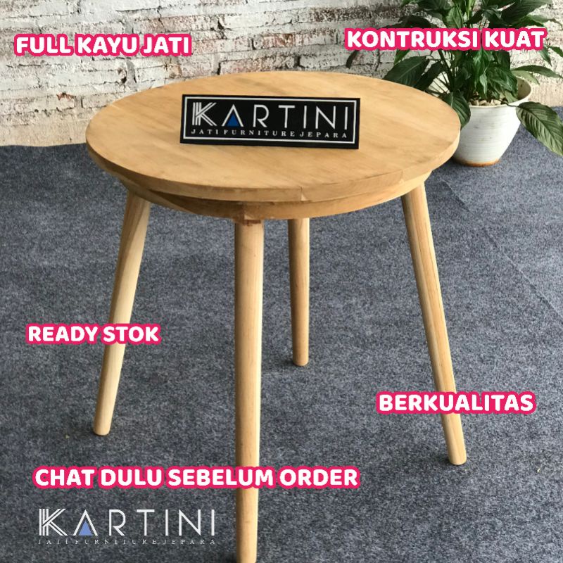 meja cafe kayu jati bulat, meja bulat kayu jati TPK, meja teras, meja kopi, meja cafe bulat diameter