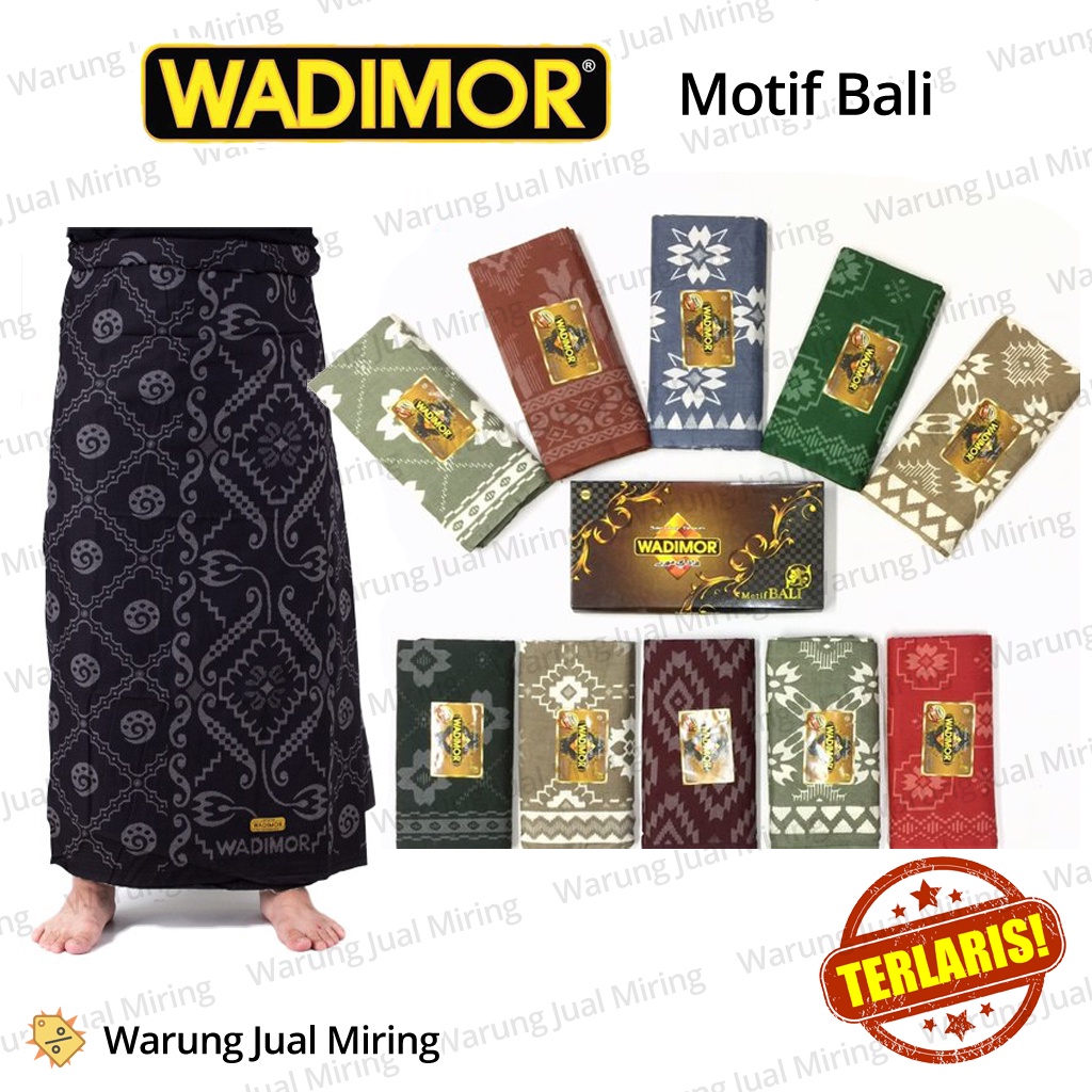 Sarung WADIMOR Motif Bali - Kain Sarung Pria Tenun Tradisional Songket Batik Premium Dewasa Sholat Daerah Jawa Pekalongan Lombok Pria Pesantren Masjid Mesjid Muslim Islam Untuk Peci Baju Koko