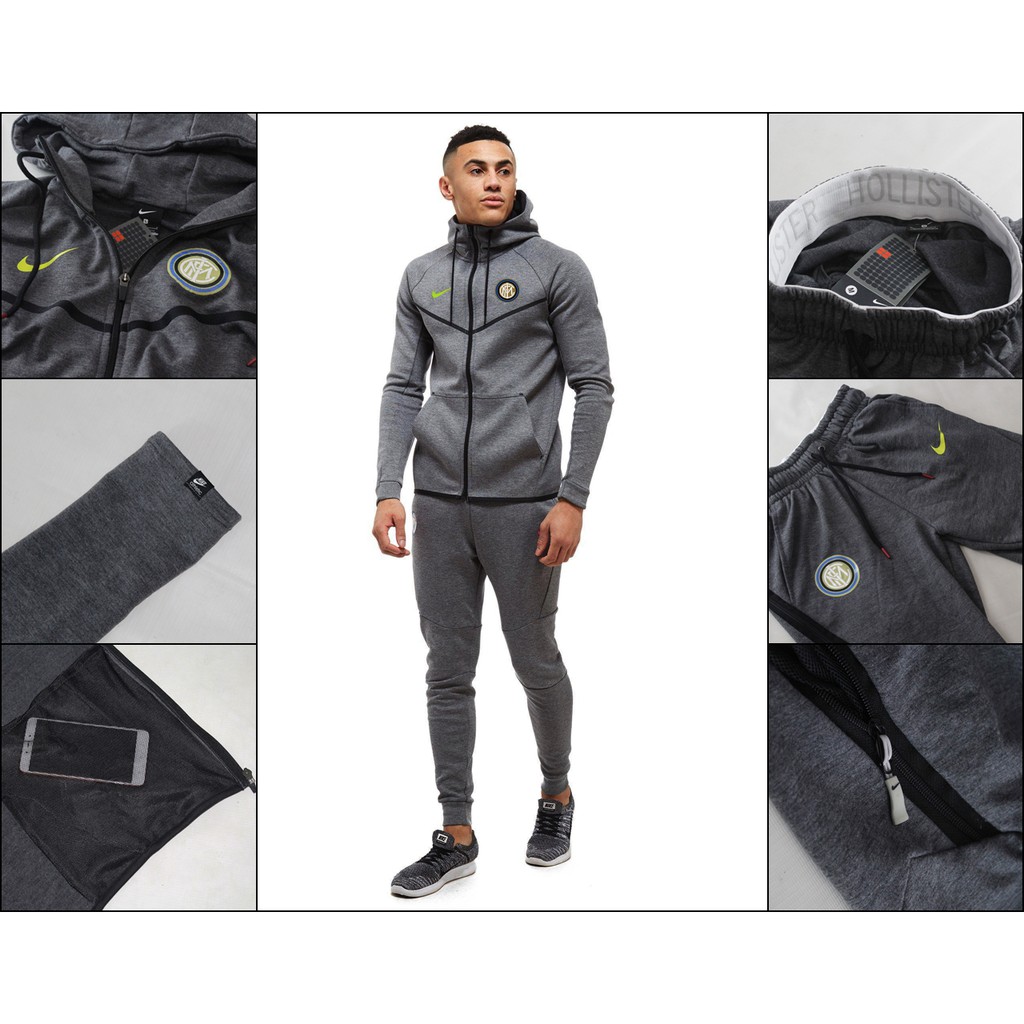 STELAN JAKET HOODIE DAN JOGGER NIKE V TECH INTERMILAN