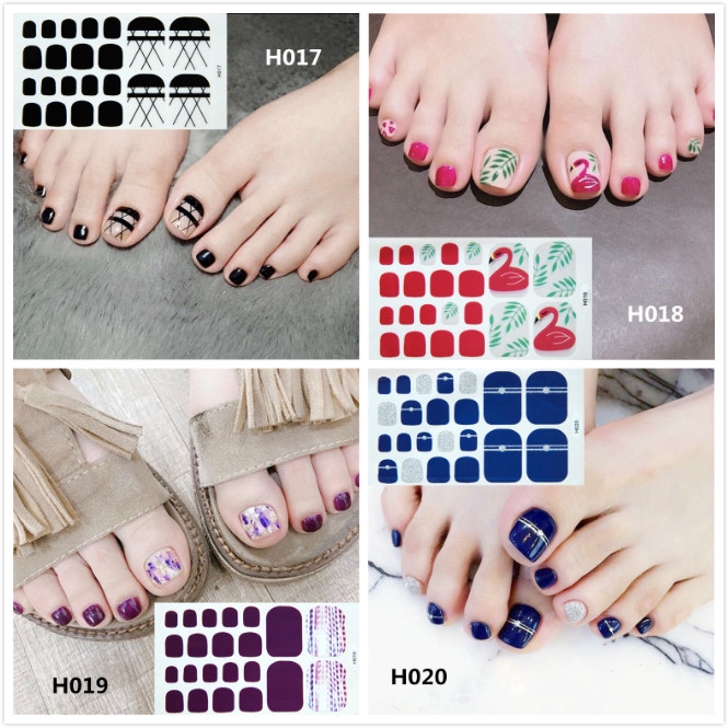 22 Stiker kuku stickers nail sticker nail sticker foot stick foot full waterproof H001-H020