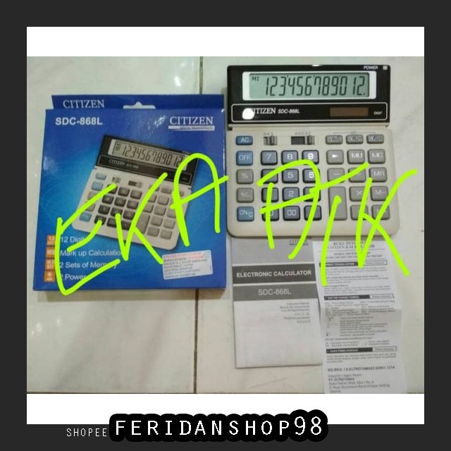 

BT667 KALKULATOR CITIZEN SDC-868L BEST ASLI ORIGINAL ELECTRONIC CALCULATOR 868L BY FERIDANSHOP98