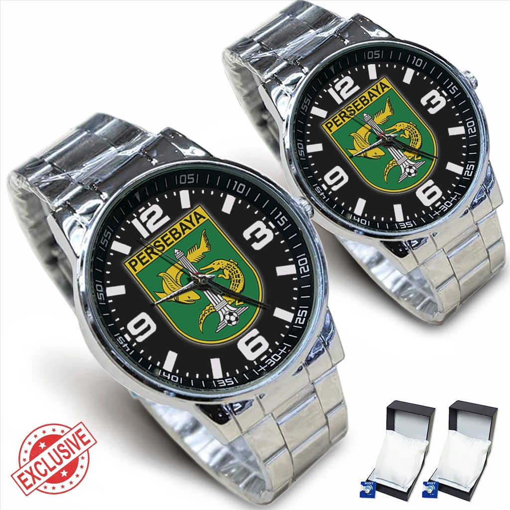 Jam Tangan Rantai Couple PERSEBAYA BAJUL IJO (Nice)