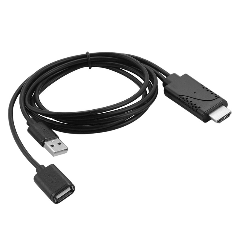 (Ele) 2 In 1 Kabel Adapter Usb Female Ke Hdmi Male Hdtv Untuk Ios 8.0 &amp; Android