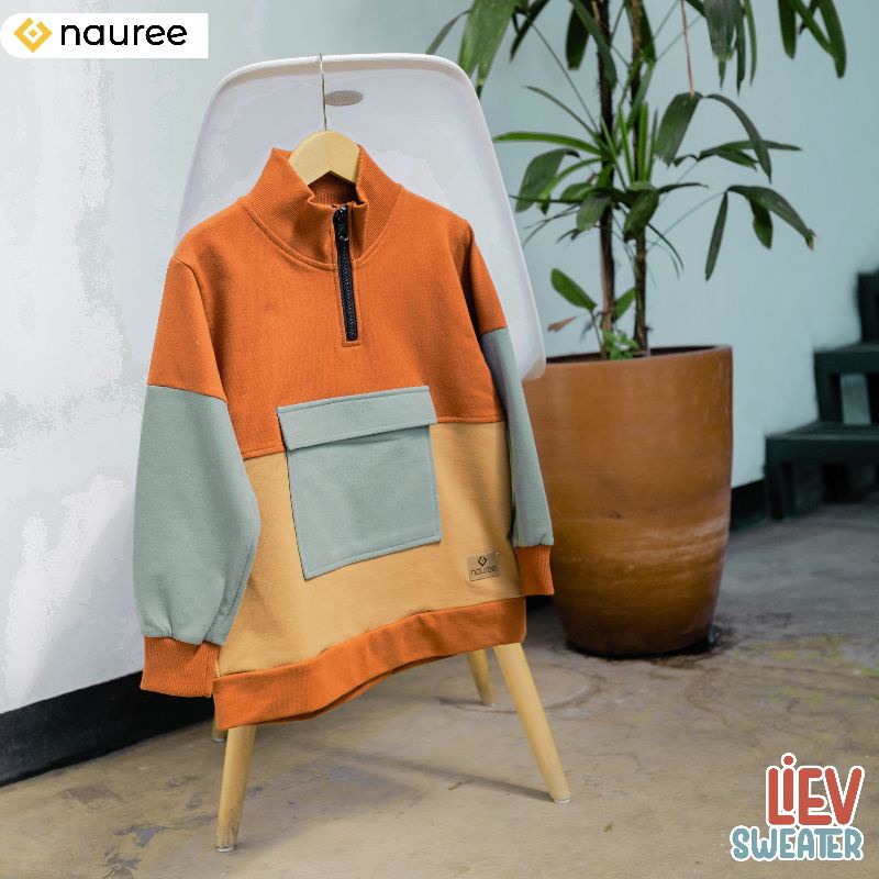 Nauree - Sweater Liev Aanak Laki Laki Umur 1 2 3 4 5 6 7 8 Tahun Basic Polos Sweter Bahan Terry Combed Halus Berkualitas Setelan Anak Kekinian Import Korea Styyle Menyerap Keringat Dingin Tidak Panas