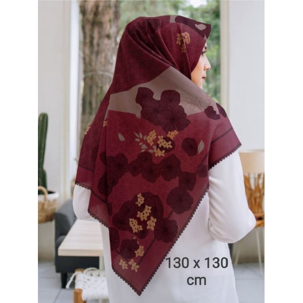 SALE HIJAB / SYARI ROSITANAAA MAROON / COD / KERUDUNG VOAL MOTIF / SEGI EMPAT SYARI / JILBAB TERBARU