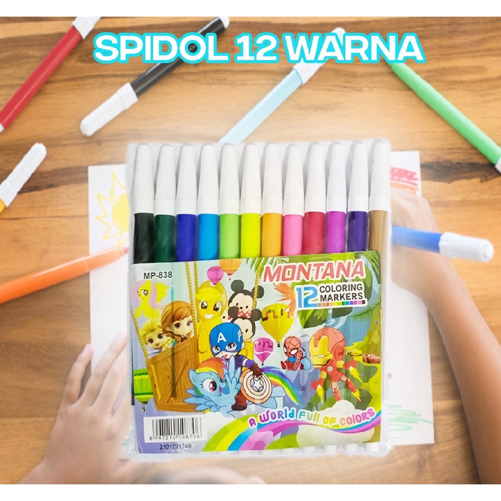 

Marker Spidol 12 Warna MONTANA MP-888