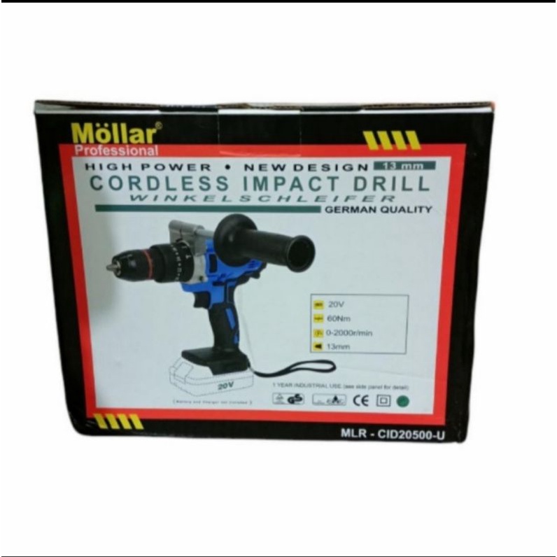 mollar CID20500-U mesin bor beton cordless impact drill 13mm CID 20500-U 18v