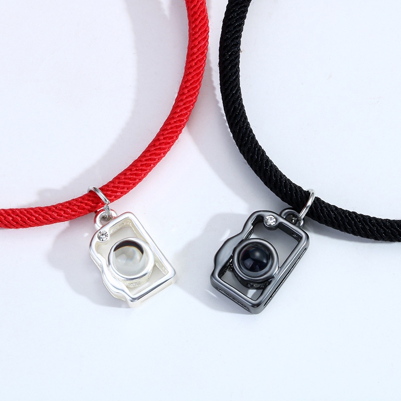 Set Gelang Tali Merah Dan Hitam Magnetik adjustable Untuk Pasangan