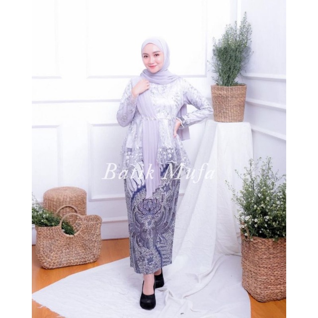 (FREE HIJAB) KEBAYA BATIK COUPLE AMALIA BESTSELLER / KEBAYA WISUDA / KEBAYA LAMARAN