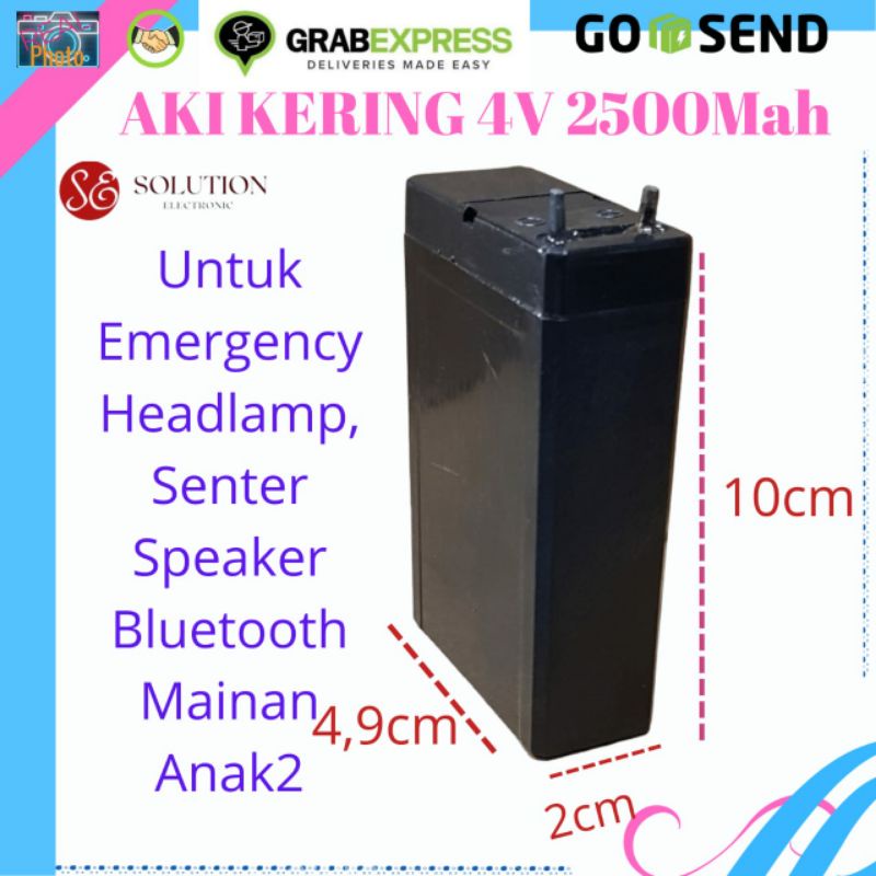 Baterai Aki kering 4 Volt 2500mah Aki kering Accu 4V 2500mah Emergency Senter