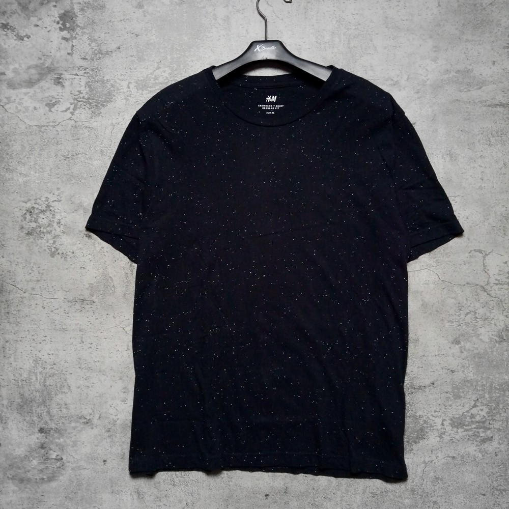 Kaos H&M White Spots Black Second Branded Original