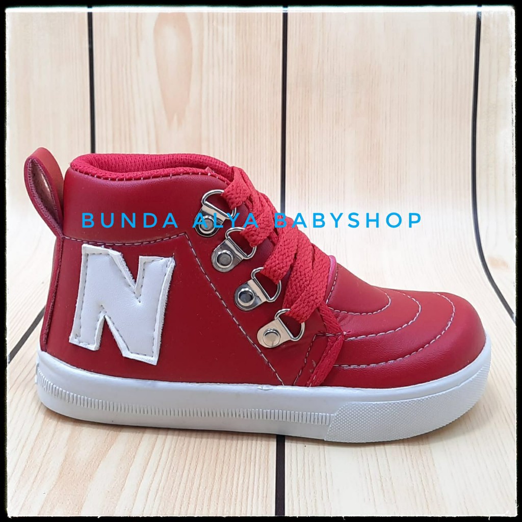 Sepatu Anak Laki Laki Alas Karet Usia 5 6 Tahun MERAH - Sepatu Anak Cowok Boots Alas Karet Keren Size 33 - 34