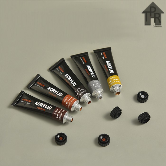 Cat Lukis Akrilik Premium Set Komplit / Tube12ml. x 12/24/30 Warna