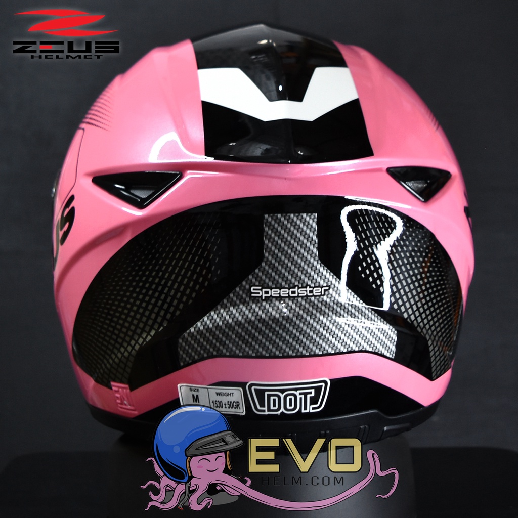 HELM ZEUS FULL FACE PINK AL6 BLACK - FREE SMOKE VISOR ZEUS ORIGINAL ( ONGKIR 2KG )