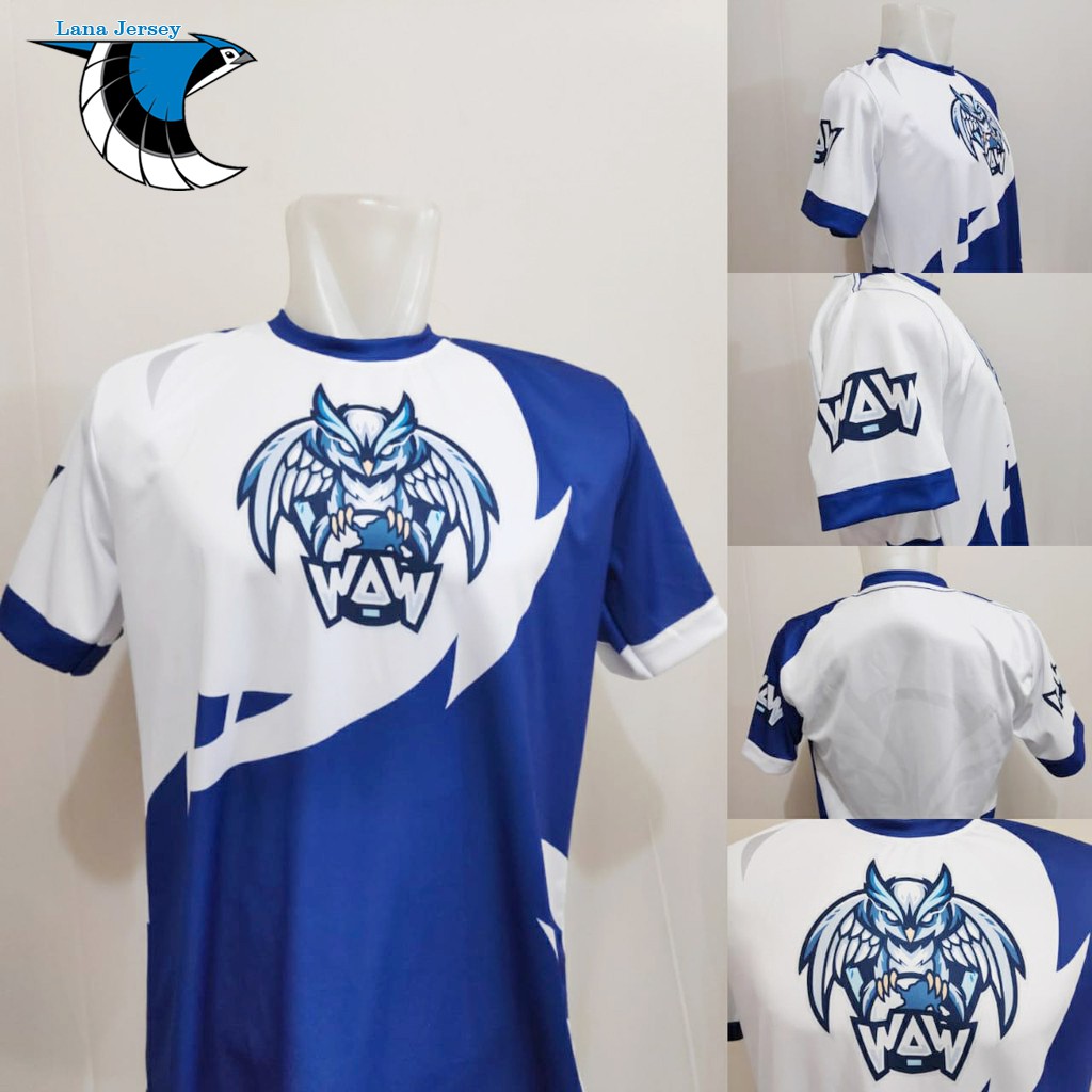 Jersey gaming terbaru Team Waw murah baju kaos game free fire FF MLBB PUBG COD (Free Nickname)